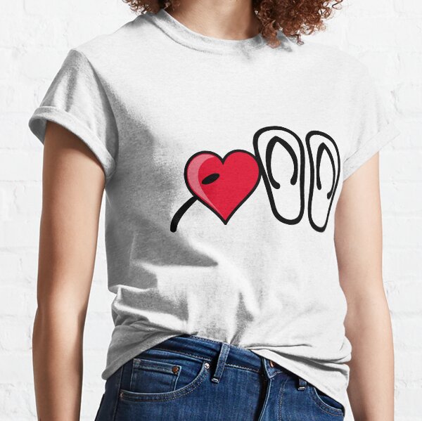 I heart I love flip flops sandals Classic T-Shirt