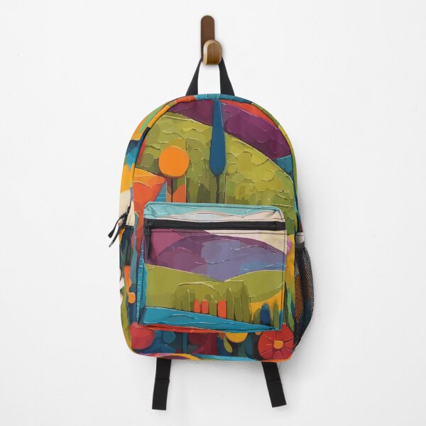 Item preview, Colorful Abstract Landscape with Wildflowers  designed and sold by Vicky Brago-Mitchell®.