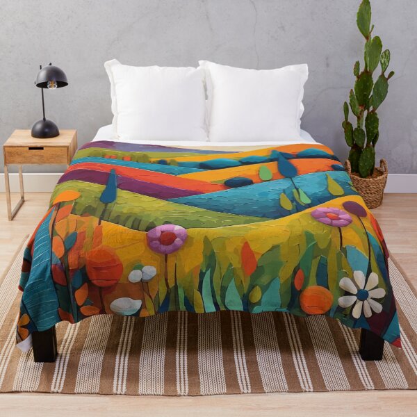 Item preview, Colorful Abstract Landscape with Wildflowers  designed and sold by Vicky Brago-Mitchell®.