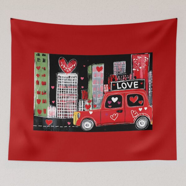 Item preview, Valentine’s Day in London: Romantic Taxi Ride and A Whimsical Journey Through the City Abstract Digital Generative AI Art designed and sold by OlfactoART Studio.