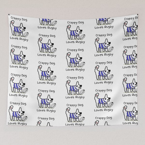 Item preview, Crappy dog loves rugby- crappy dog is a right flanker! designed and sold by TheRubberOnion.