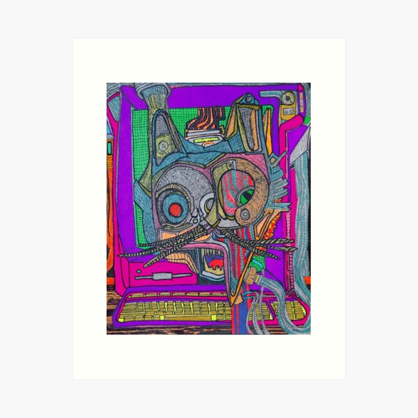 CAT DOT EXE Art Print