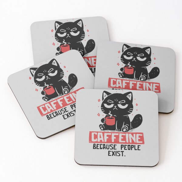 Item preview, Caffeine Because People Exist Funny Coffee Cat designed and sold by koalateess.