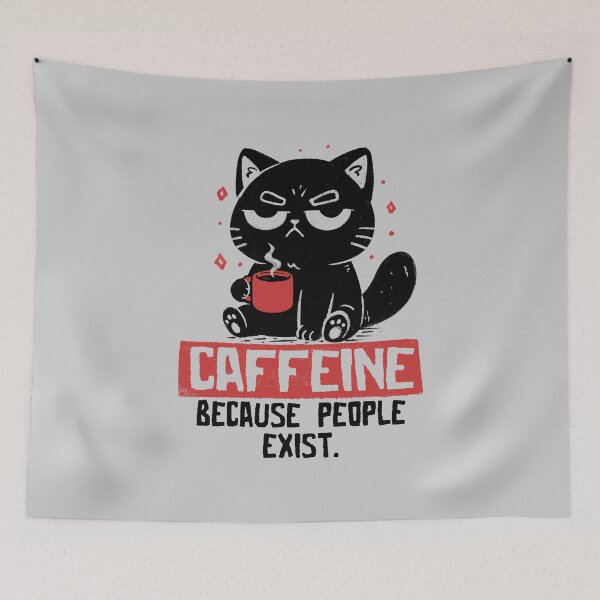 Item preview, Caffeine Because People Exist Funny Coffee Cat designed and sold by koalateess.