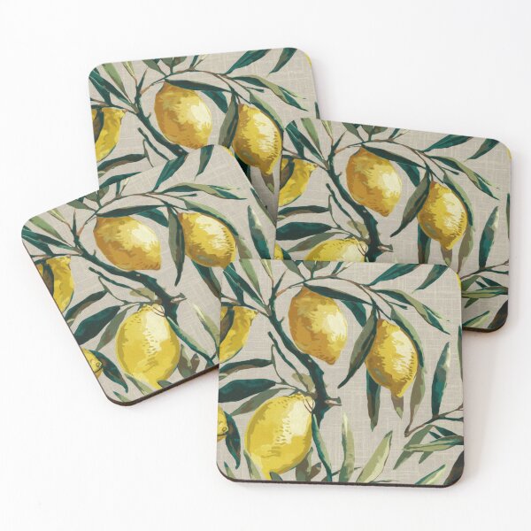Artikelvorschau, Mediterranes Zitrus- und Olivenzweigmuster | Impressionistisches Provence-Zitronen-Design. Kunst von Carraann entworfen und verkauft von CARRAANN.