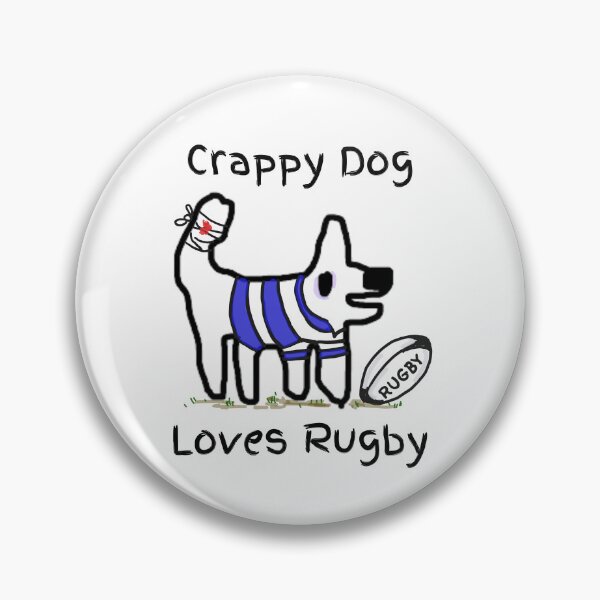 Item preview, Crappy dog loves rugby- crappy dog is a right flanker! designed and sold by TheRubberOnion.