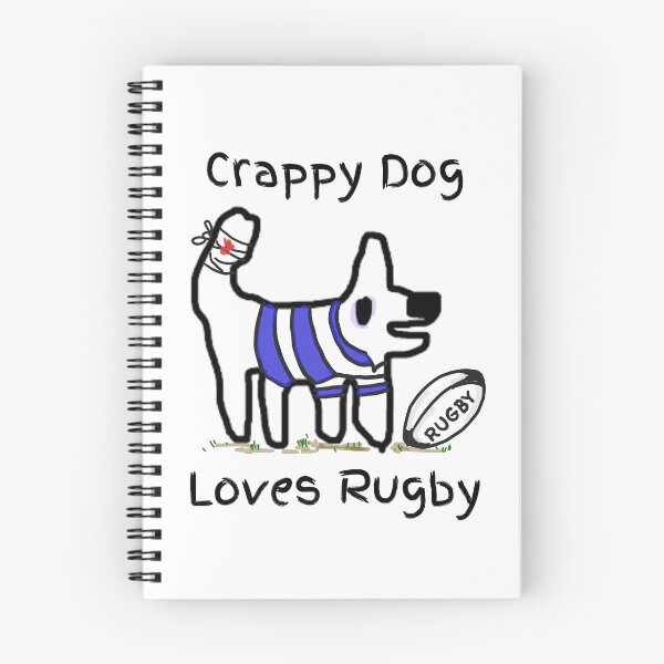 Item preview, Crappy dog loves rugby- crappy dog is a right flanker! designed and sold by TheRubberOnion.