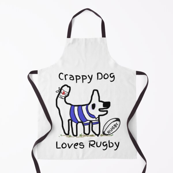 Item preview, Crappy dog loves rugby- crappy dog is a right flanker! designed and sold by TheRubberOnion.