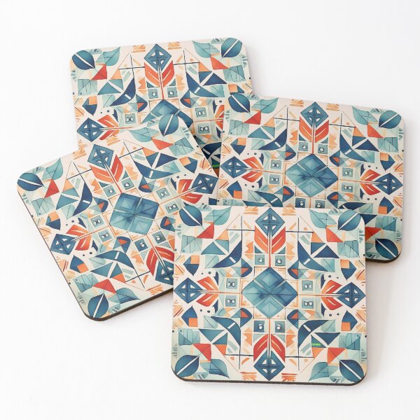 Item preview, Watercolor Whimsy in Folk Geometry - dePace' designed and sold by mrpropcake.