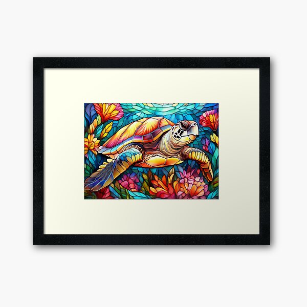 Item preview, Sea Turtle in Stained Glass  designed and sold by MystAvalon.
