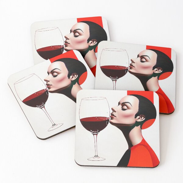 Item preview, A woman with a glass of red wine. designed and sold by Natalia-Vlad.