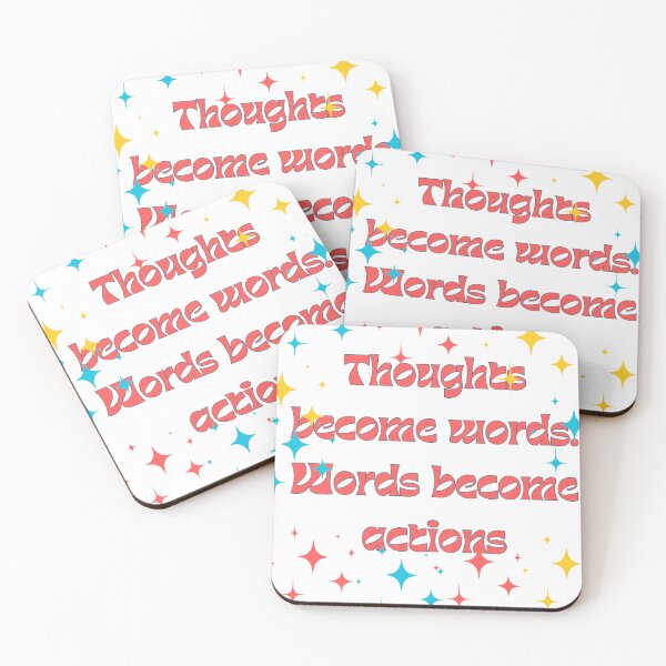 Item preview, Thoughts become words. Words become actions Quote Vintage Retro designed and sold by ugsdesignS.