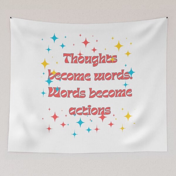 Item preview, Thoughts become words. Words become actions Quote Vintage Retro designed and sold by ugsdesignS.