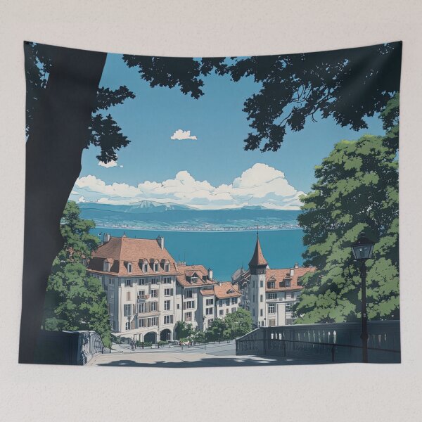 Item preview, Lausanne, city | Anime style designed and sold by ComicsFactory.