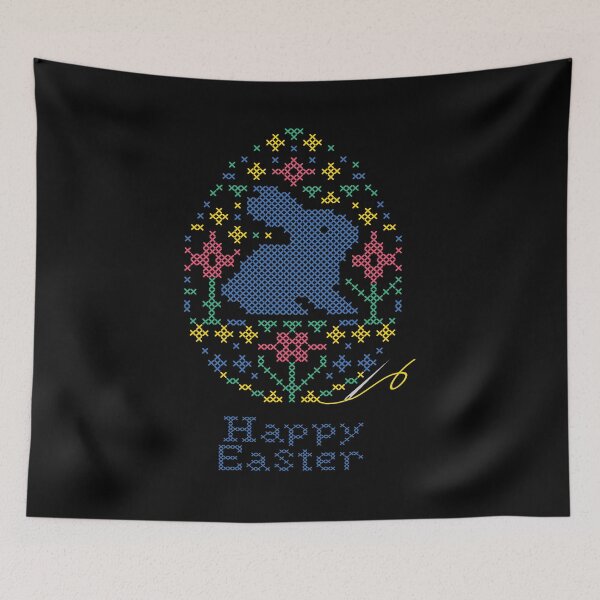 Item preview, Happy Easter.Easter egg with Easter Bunny and Flowers pattern. designed and sold by ElenaHrubes.