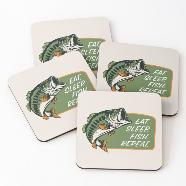 Item preview, Bass Eat Sleep Fish Repeat Sticker designed and sold by BlueSkyTheory.