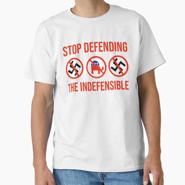 Vista previa del artículo con la obra «Dejen de defender lo indefendible», diseñado y vendido por Rachel the Artist .