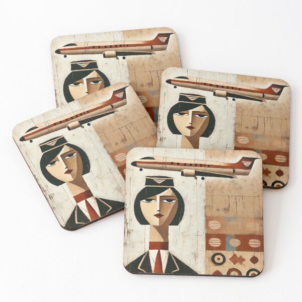 Item preview, Folk Art Flight Attendant designed and sold by Mundera.