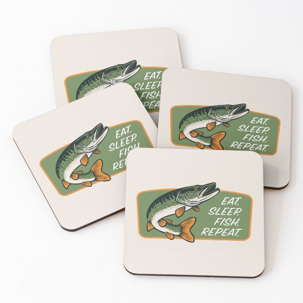 Item preview, Musky Eat Sleep Fish Repeat Badge designed and sold by BlueSkyTheory.