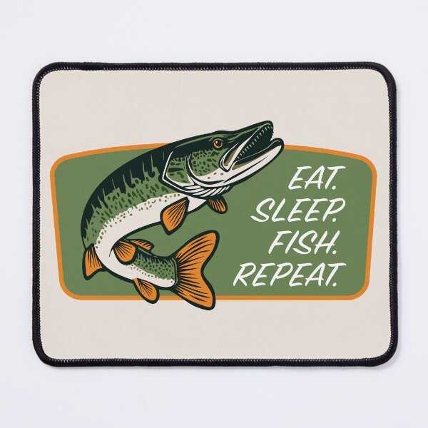 Item preview, Musky Eat Sleep Fish Repeat Badge designed and sold by BlueSkyTheory.