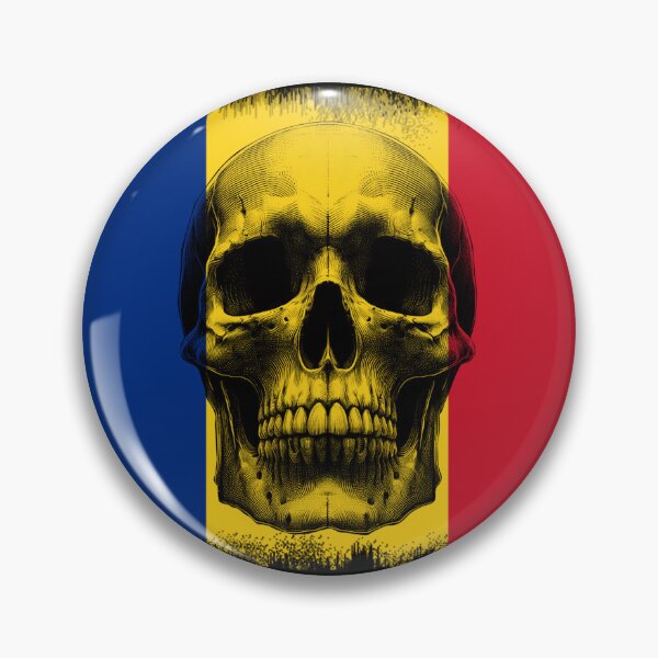Item preview, ROMANIA SKULL FLAG NATION RAREART COUNTRY HALLOWEEN #ogirdor designed and sold by ogirdorgraphics.