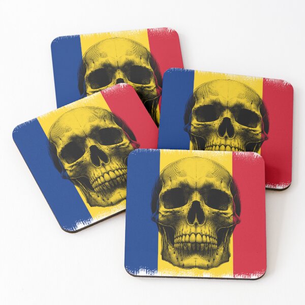 Item preview, ROMANIA SKULL FLAG NATION RAREART COUNTRY HALLOWEEN #ogirdor designed and sold by ogirdorgraphics.