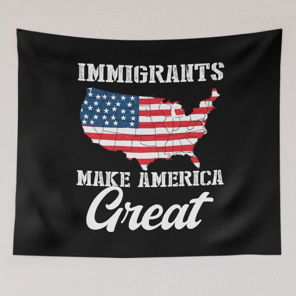 Item preview, Immigrants Make America Great - USA Patriotic Map   designed and sold by Smix Pixels.