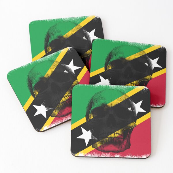 Item preview, SAINT KITTS AND NEVIS SKULL FLAG NATION RAREART COUNTRY HALLOWEEN #ogirdor designed and sold by ogirdorgraphics.