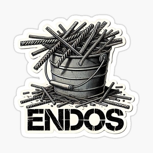 Bucket of Endos ironworking rodbuster IW union stickers Sticker