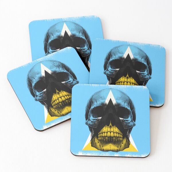 Item preview, SAINT LUCIA SKULL FLAG NATION RAREART COUNTRY HALLOWEEN #ogirdor designed and sold by ogirdorgraphics.