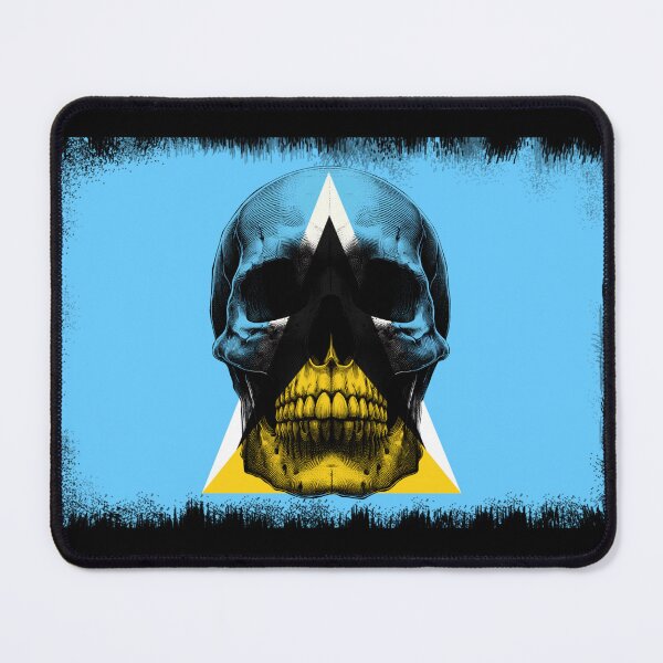 Item preview, SAINT LUCIA SKULL FLAG NATION RAREART COUNTRY HALLOWEEN #ogirdor designed and sold by ogirdorgraphics.