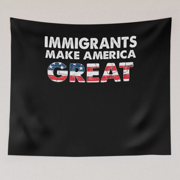 Item preview, Immigrants Make America Great - Distressed USA Patriotic Map designed and sold by Smix Pixels.