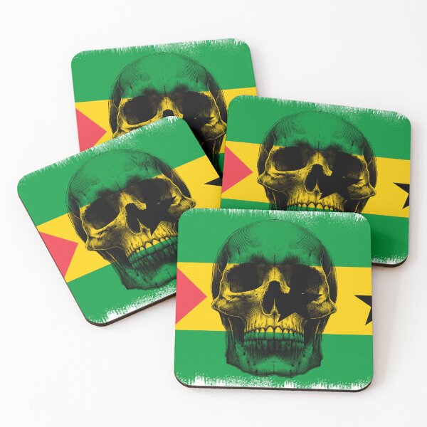 Item preview, SAO TOME AND PRINCIPE SKULL FLAG NATION RAREART COUNTRY HALLOWEEN #ogirdor designed and sold by ogirdorgraphics.