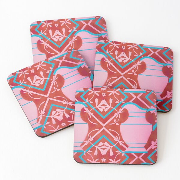 Item preview, Geometric Harmony: Red, Pink and Turquoise Delight  designed and sold by VariARTyPrints.