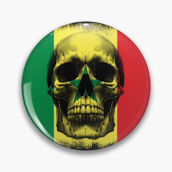 Item preview, SENEGAL SKULL FLAG NATION RAREART COUNTRY HALLOWEEN #ogirdor designed and sold by ogirdorgraphics.