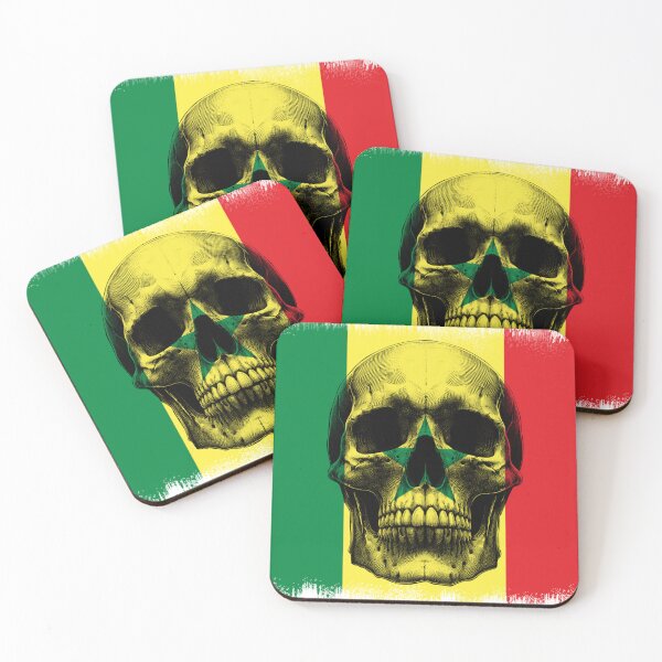 Item preview, SENEGAL SKULL FLAG NATION RAREART COUNTRY HALLOWEEN #ogirdor designed and sold by ogirdorgraphics.
