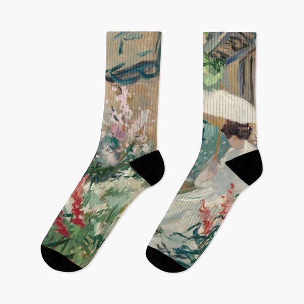 Item preview, Elegant French Garden Impressionist Painting | Woman with Parasol & Flowers.  designed and sold by CARRAANN.