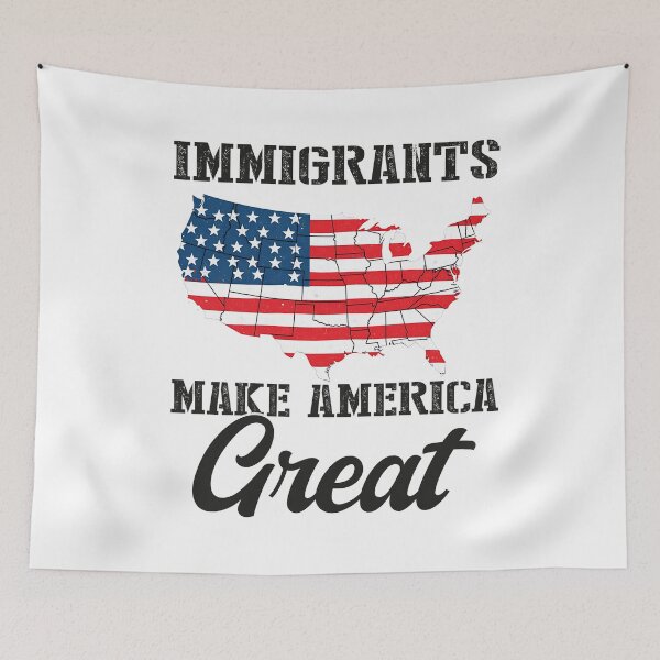 Item preview, Immigrants Make America Great - USA Patriotic Map   designed and sold by Smix Pixels.