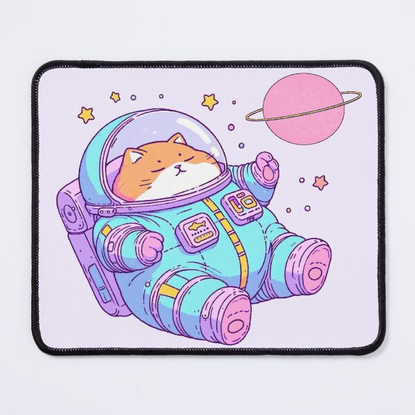 Item preview, Chubby Ginger Astronaut Kitty Floating in Space designed and sold by st4rlit3 st4rbrit3.