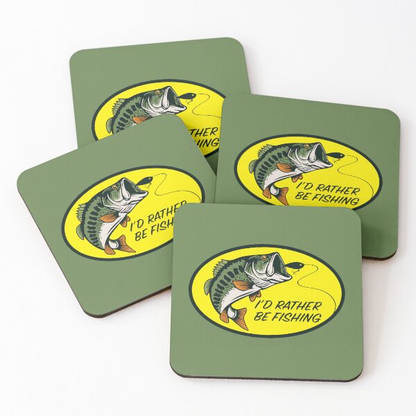 Item preview, I’d Rather Be Fishing Bass Sticker - Yellow designed and sold by BlueSkyTheory.