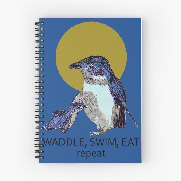 Item preview, Penguins Waddle Swim Eat Repeat Illustration designed and sold by Jaana Day.
