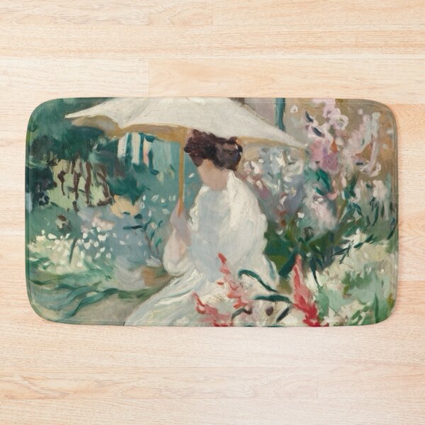 Item preview, Elegant French Garden Impressionist Painting | Woman with Parasol & Flowers.  designed and sold by CARRAANN.