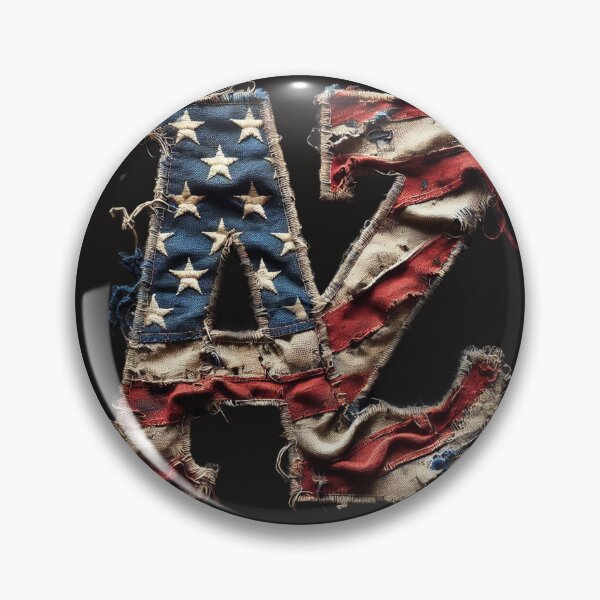 Item preview, "Worn Patriotic Letters: AZ" Arizona designed and sold by Wiredart.