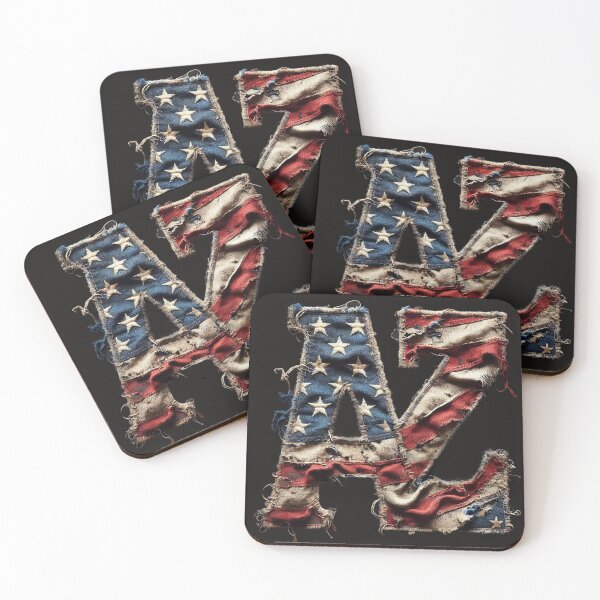 Item preview, "Worn Patriotic Letters: AZ" Arizona designed and sold by Wiredart.