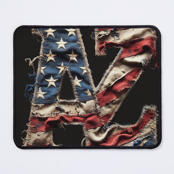 Item preview, "Worn Patriotic Letters: AZ" Arizona designed and sold by Wiredart.