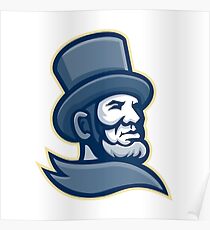 Abraham Lincoln Head Mascot Poster