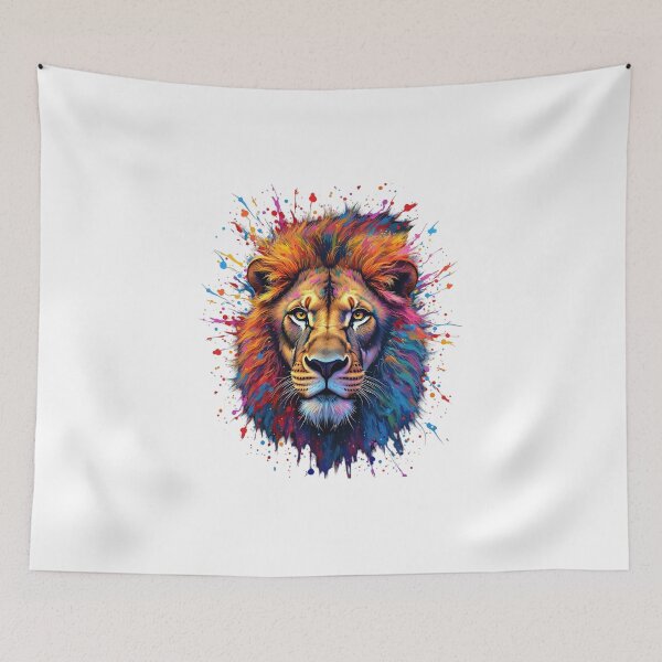Item preview, Colorful Dynamic lion's face t shirt designed and sold by StreetArtPro.