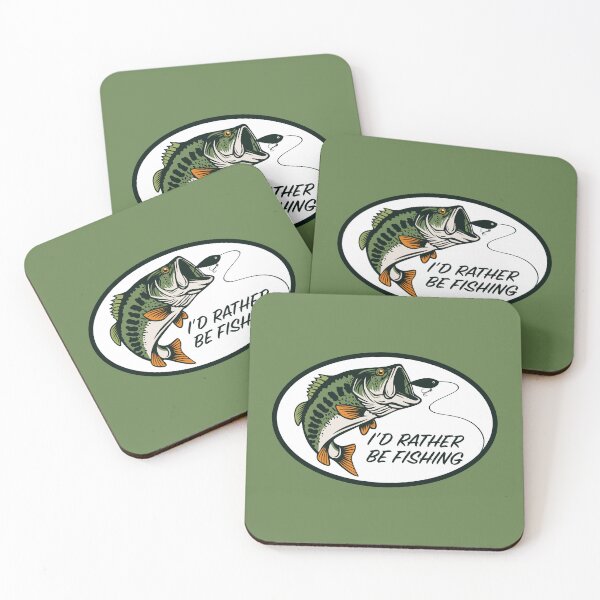 Item preview, I’d Rather Be Fishing Bass Sticker - White designed and sold by BlueSkyTheory.