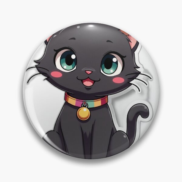 Item preview, Playful Anime Black Cat Sticker designed and sold by JossDesign15.