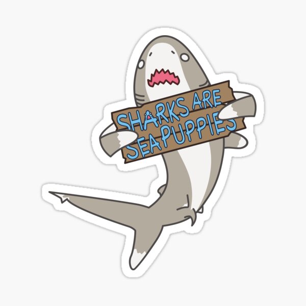Oceanic Whitetip: Sharks are Sea Puppies! Sticker
